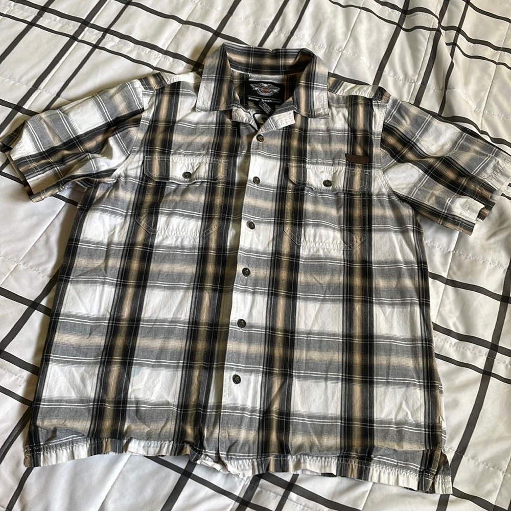 Harley-Davidson Men’s button up plaid shirt
